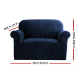 Artiss Velvet Sofa Cover Plush Couch Cover Lounge Slipcover 1 Seater Sapphire.